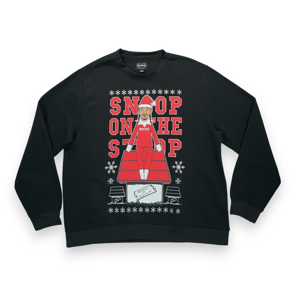 Dogg Supply Snoop on the Stoop Christmas Fleece Sweatshirt Size 3XL‎ Black